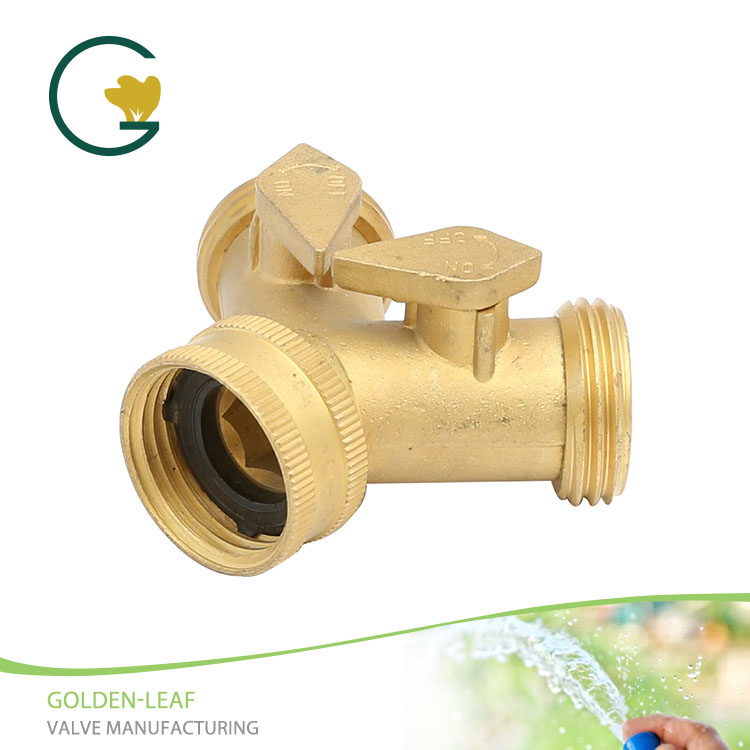 Brass Shut-off Valve 2 arah Dengan Handle Sakelar On-off