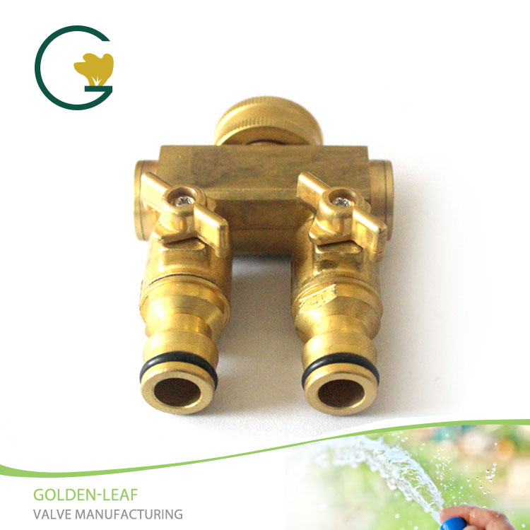 Duty Brass 2 Way Hose Manifold Hose Adaptor